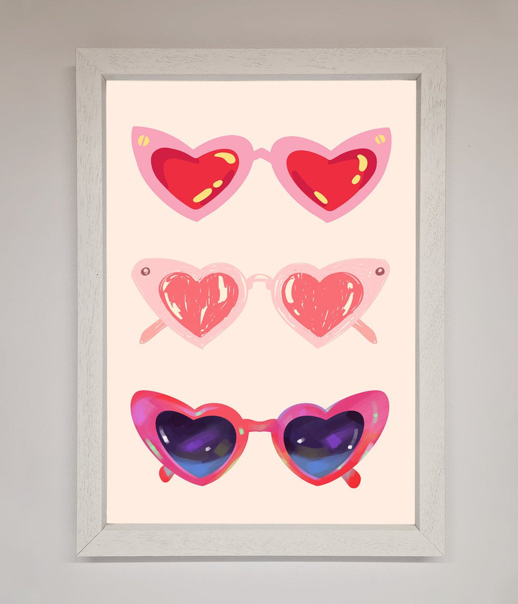 Heart Sunglasses Framed Poster