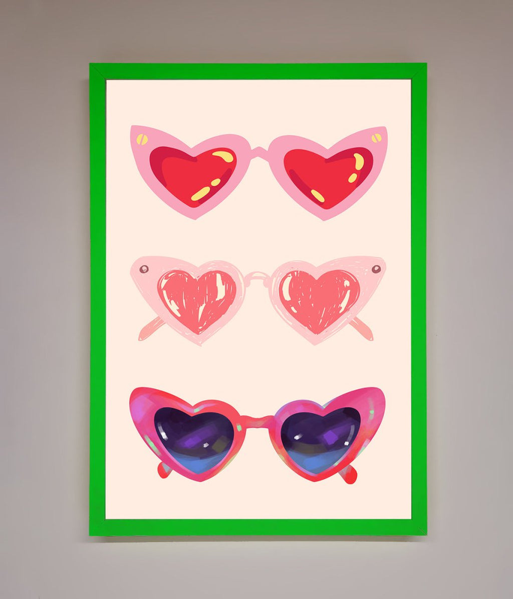 Heart Sunglasses Framed Poster