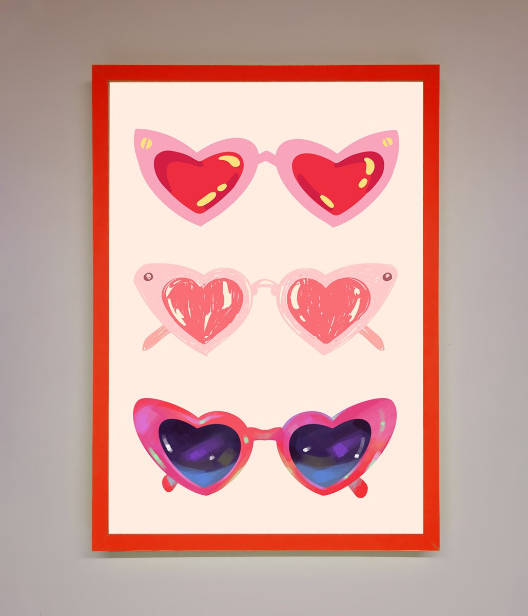 Heart Sunglasses Framed Poster