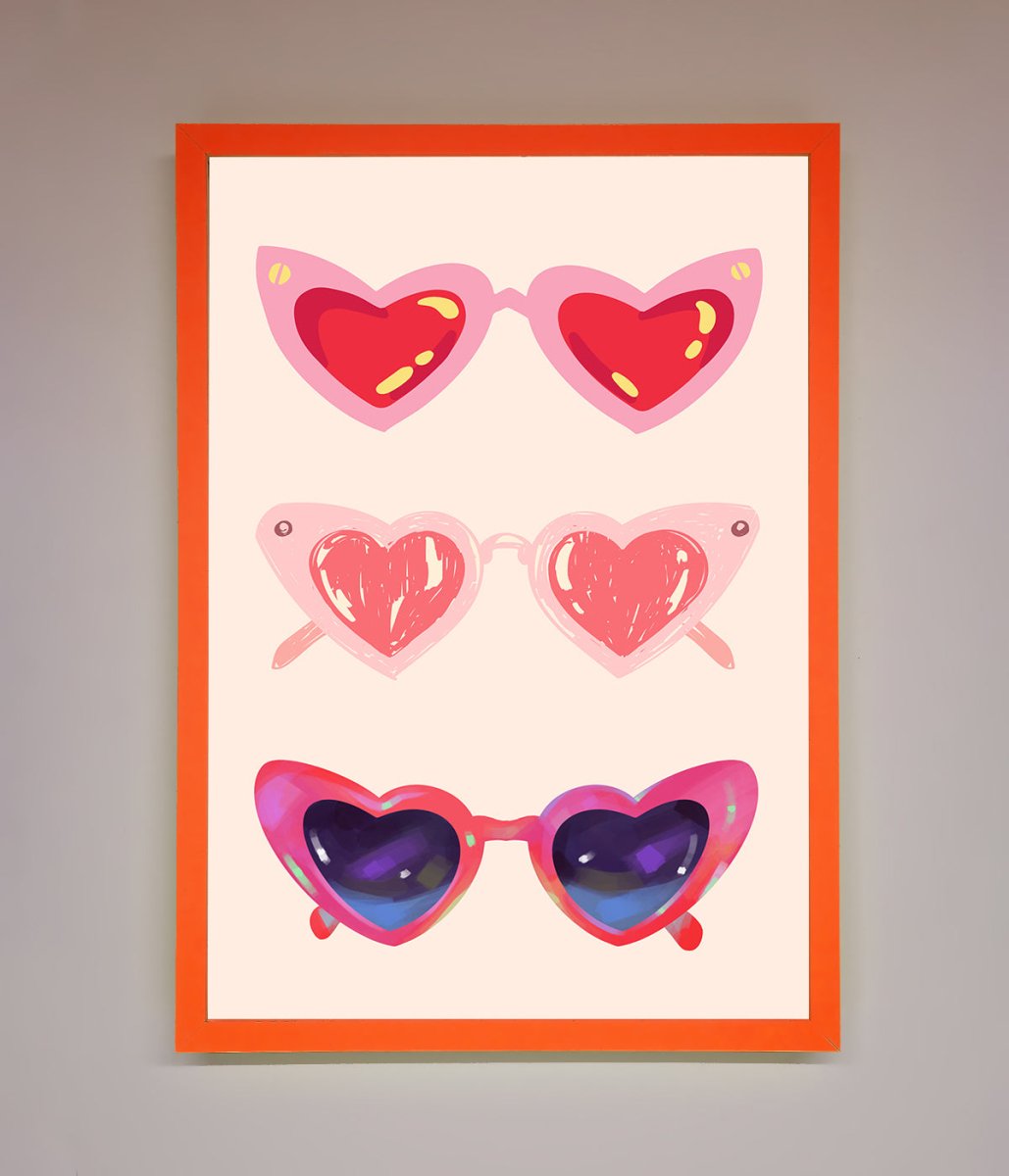 Heart Sunglasses Framed Poster