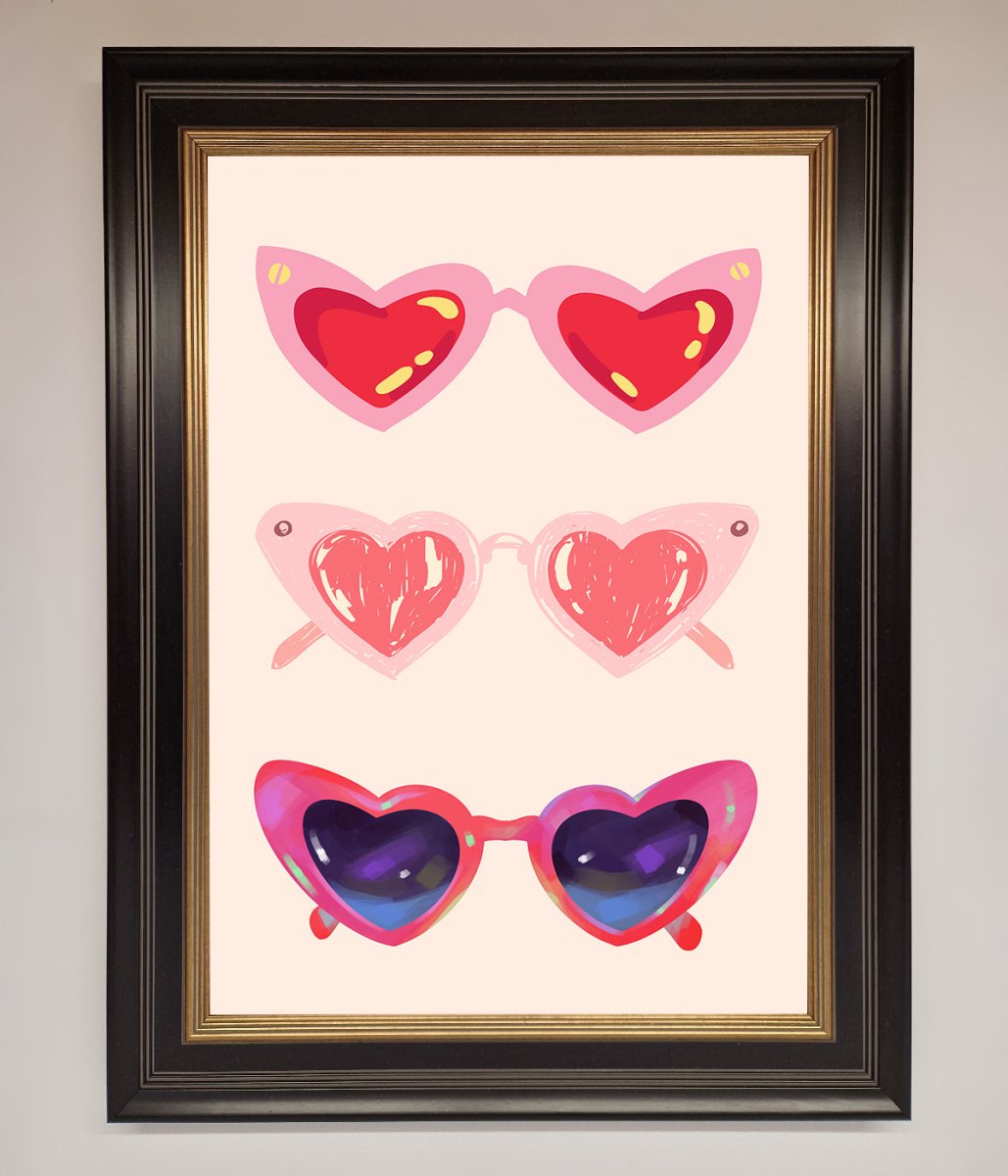 Heart Sunglasses Framed Poster