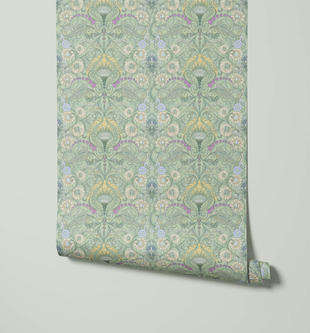 Art Nouveau Floral Wallpaper