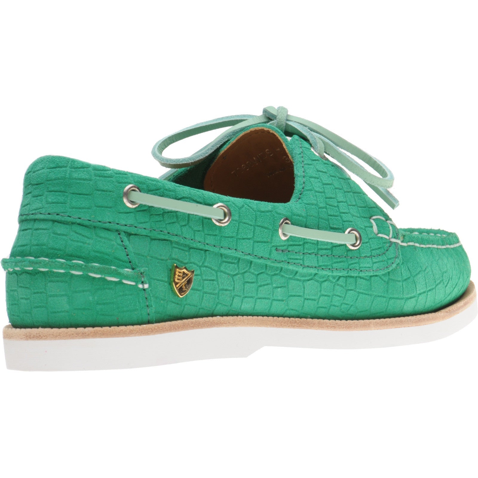 Cordelia Ladies Deck Shoes in Green Suede