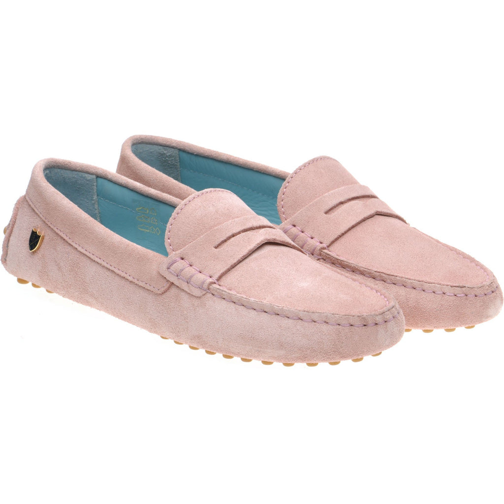 Louisa Ladies Rubber Soled Driving Moccasins in Ice Pink
