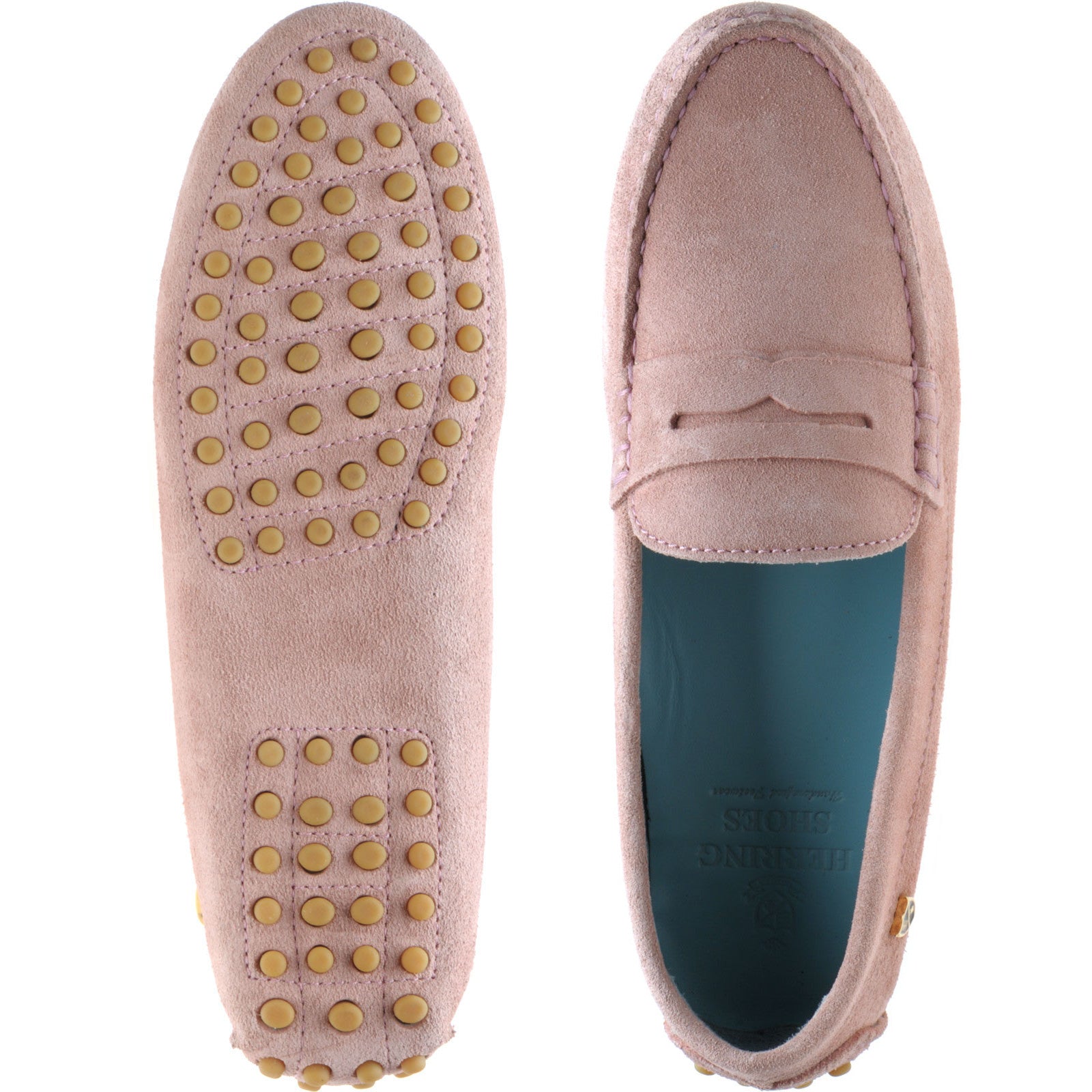 Louisa Ladies Rubber Soled Driving Moccasins in Ice Pink