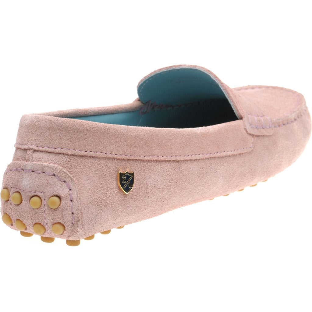Louisa Ladies Rubber Soled Driving Moccasins in Ice Pink