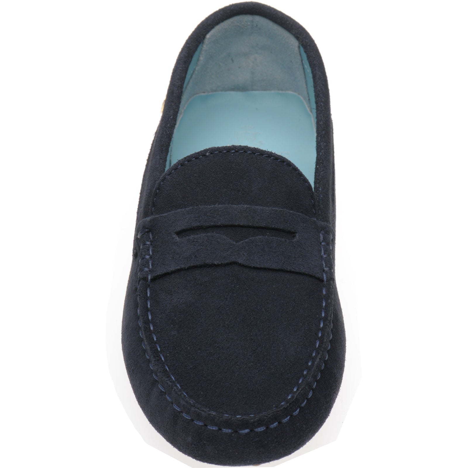 Louisa Navy Suede Ladies Driving Moccasins with Rubber Sole
