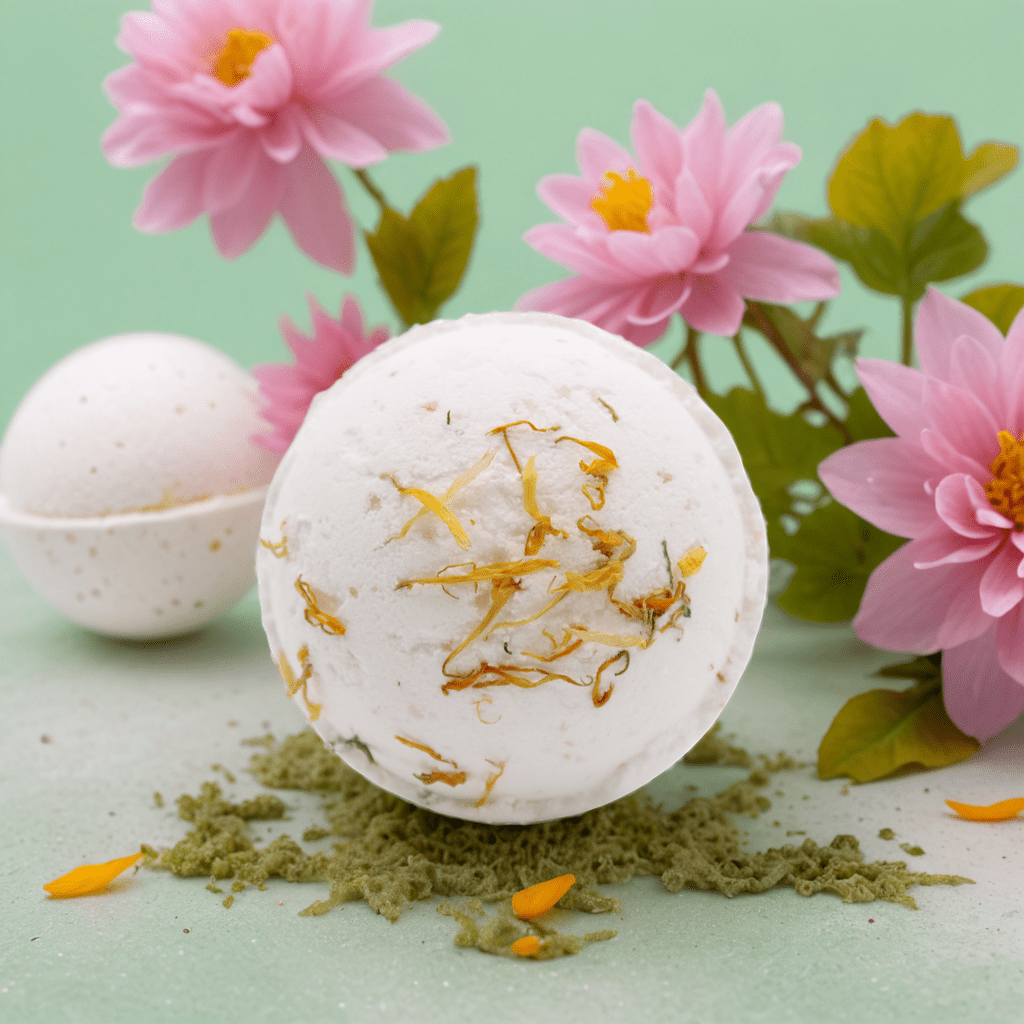 Himalayan Salt Bath Bomb with Lemon, Ginger, Orange and Avocado Oil