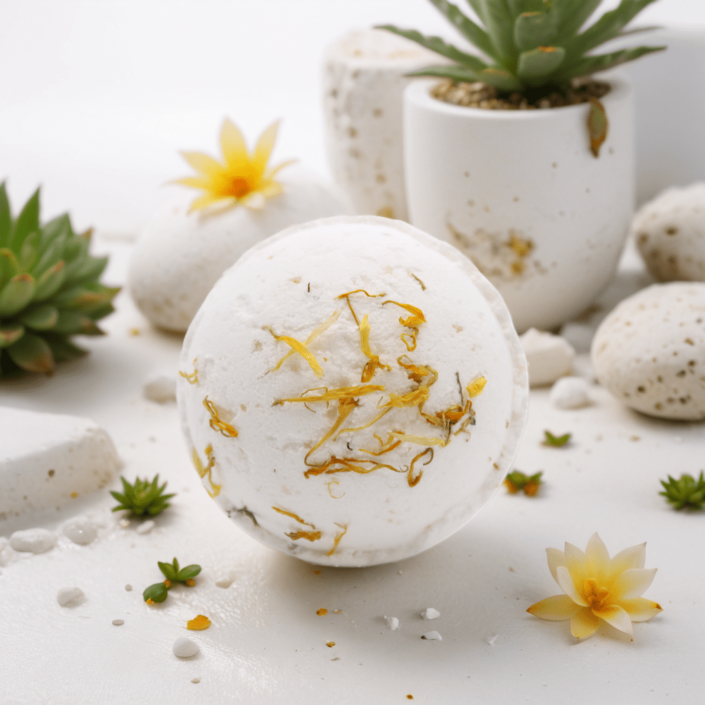 Himalayan Salt Bath Bomb with Lemon, Ginger, Orange and Avocado Oil