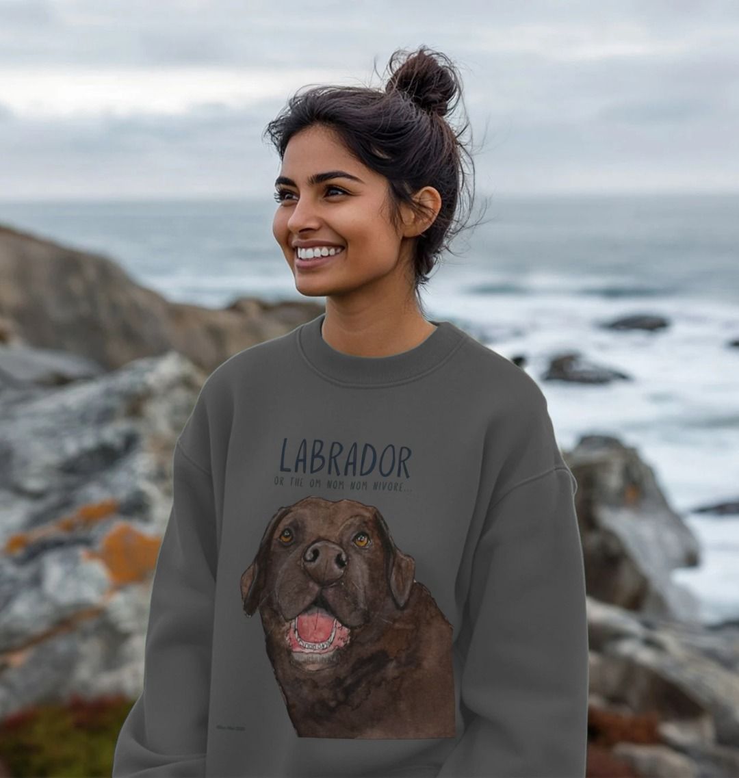 Will Sit for Snacks Chocolate Labrador Oversized Sweatshirt
