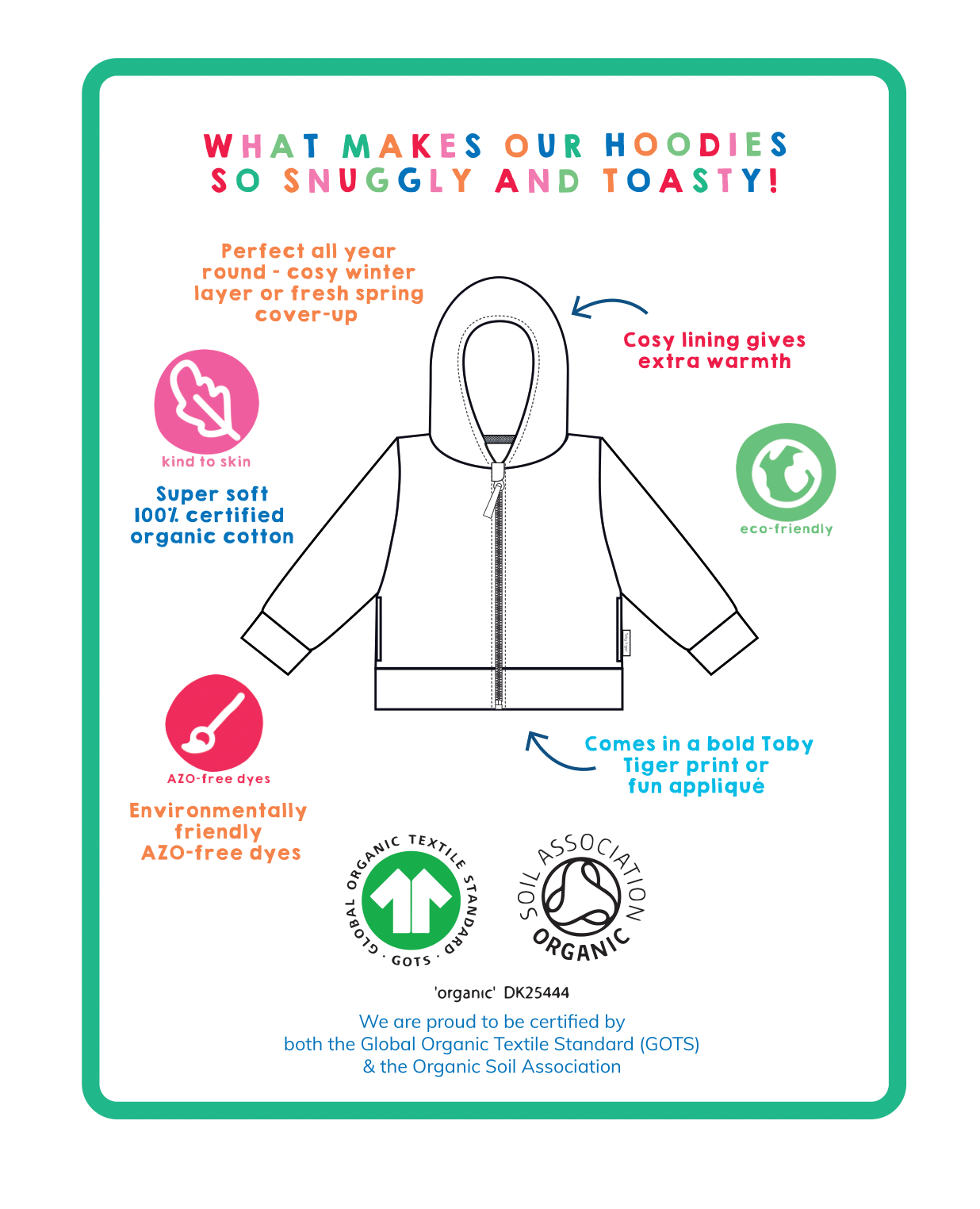 Organic Fox Applique Hoodie in Autumnal Green