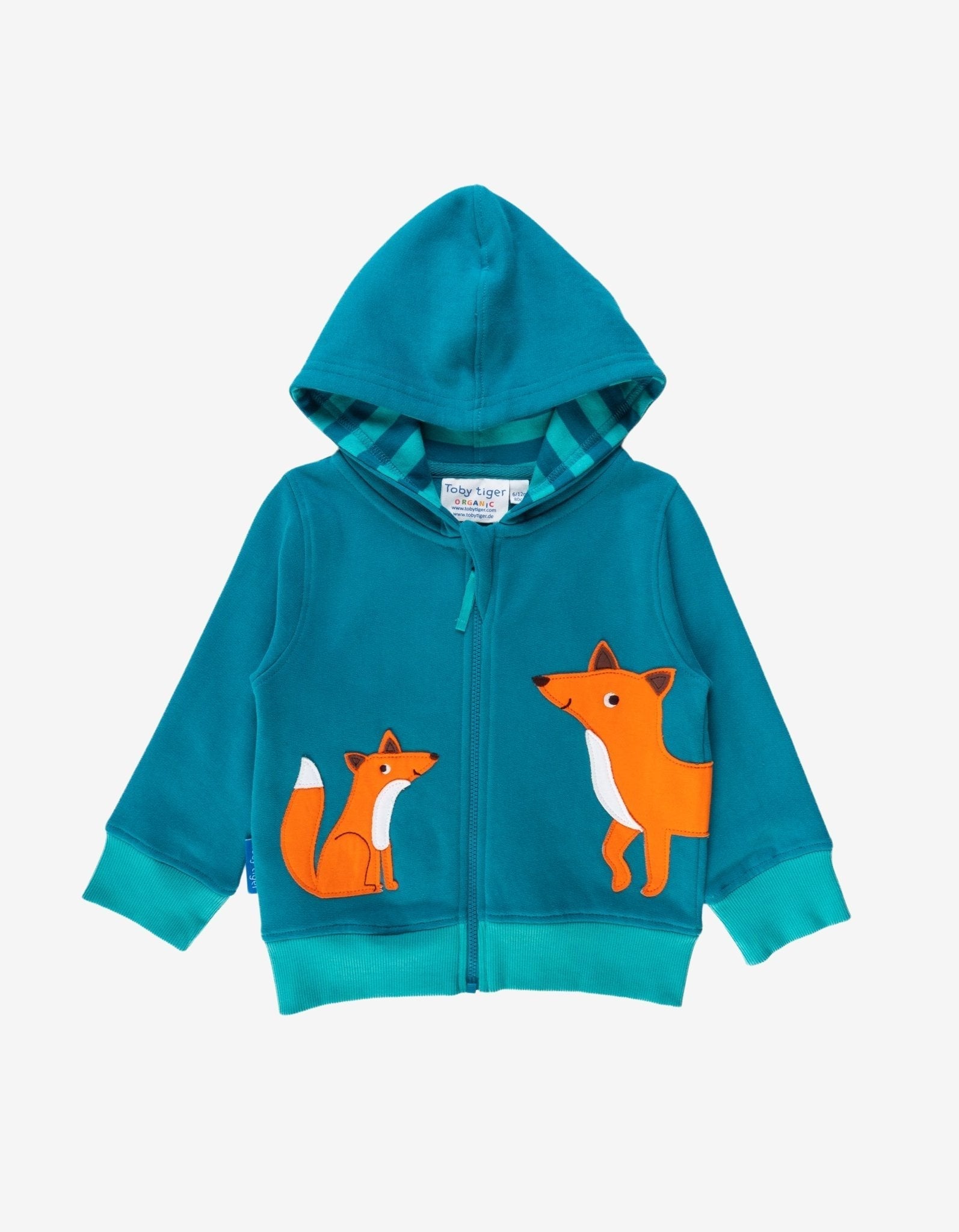 Organic Fox Applique Hoodie in Autumnal Green