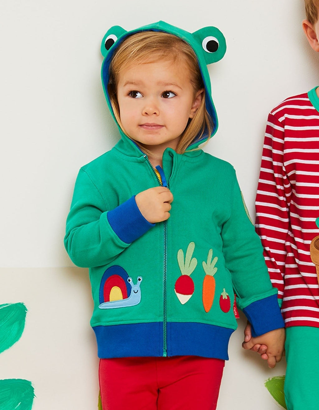 Organic Frog Applique Hoodie