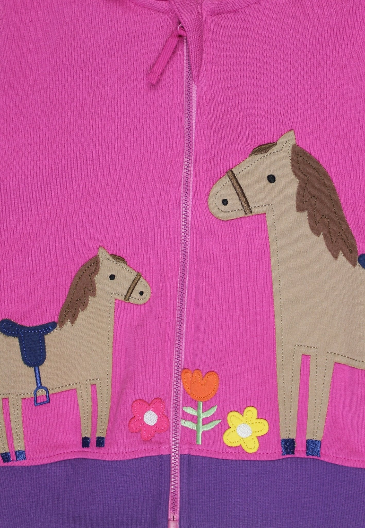 Organic Hillside Pony Applique Hoodie in Pink