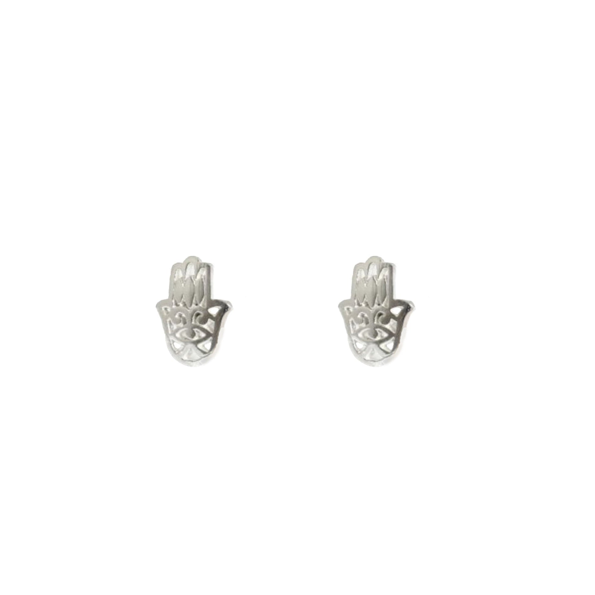 Hand of Fatima Sterling Silver Studs