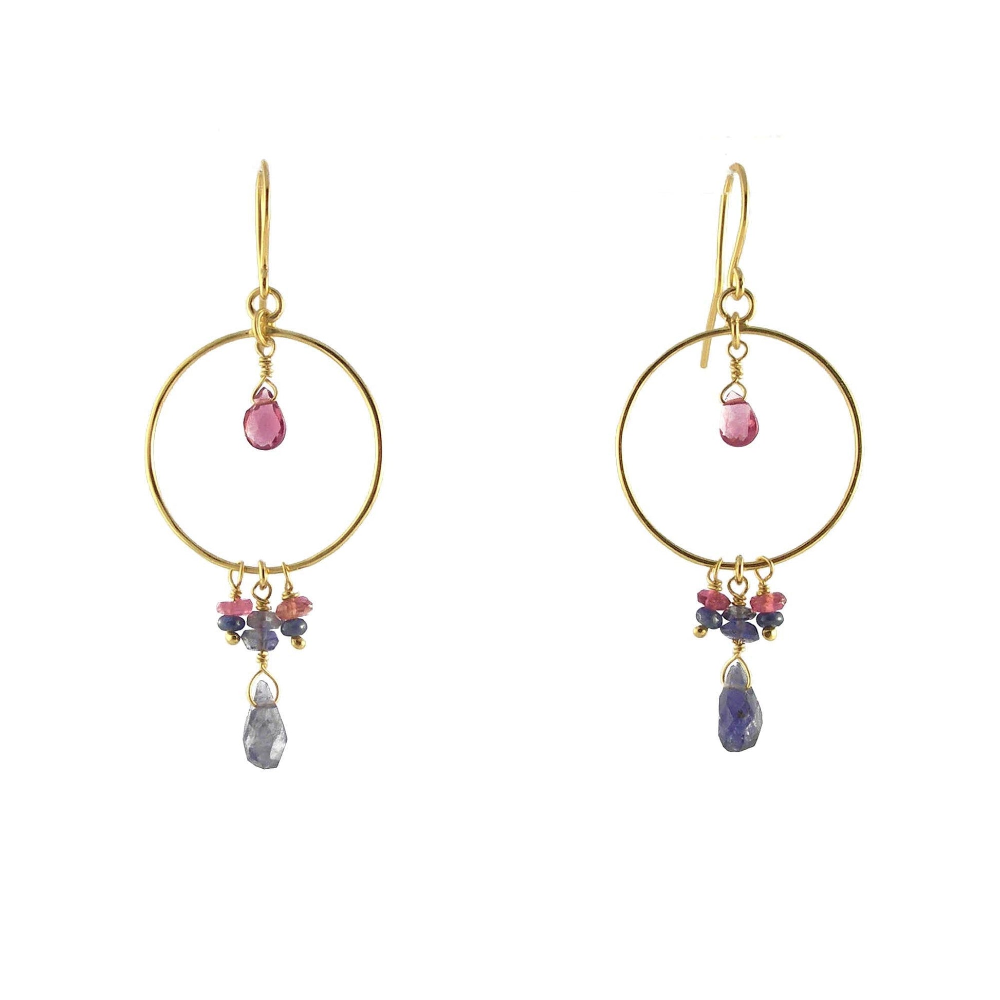 Gemstone Gold Earrings