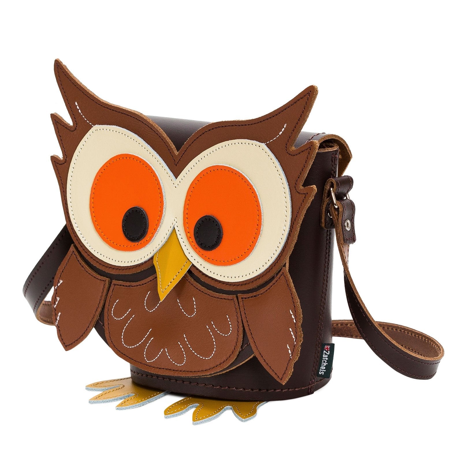 Handmade Leather Owl Barrel Bag