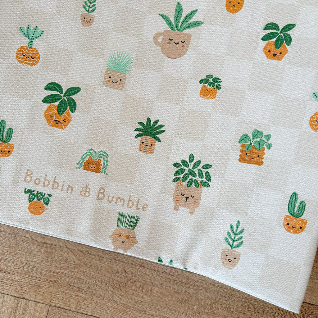 Anti-Roll Wedge Baby Changing Mat - Pot Plants