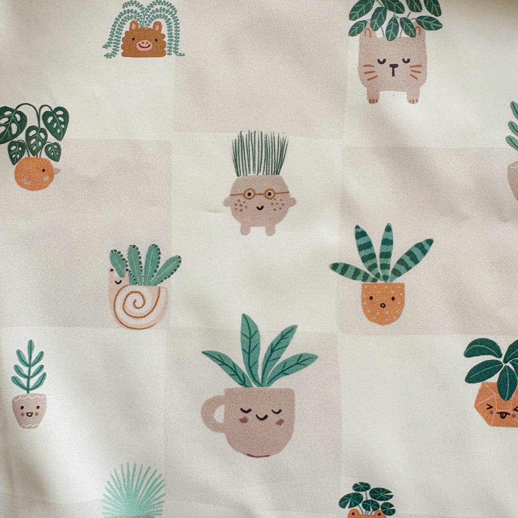 Long Sleeved Baby Bib - Pot Plants