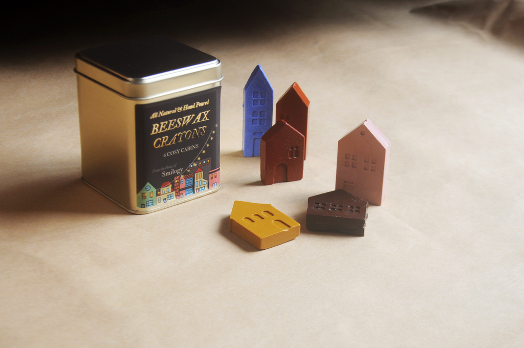 Natural Beeswax Cabin Crayons in Tin