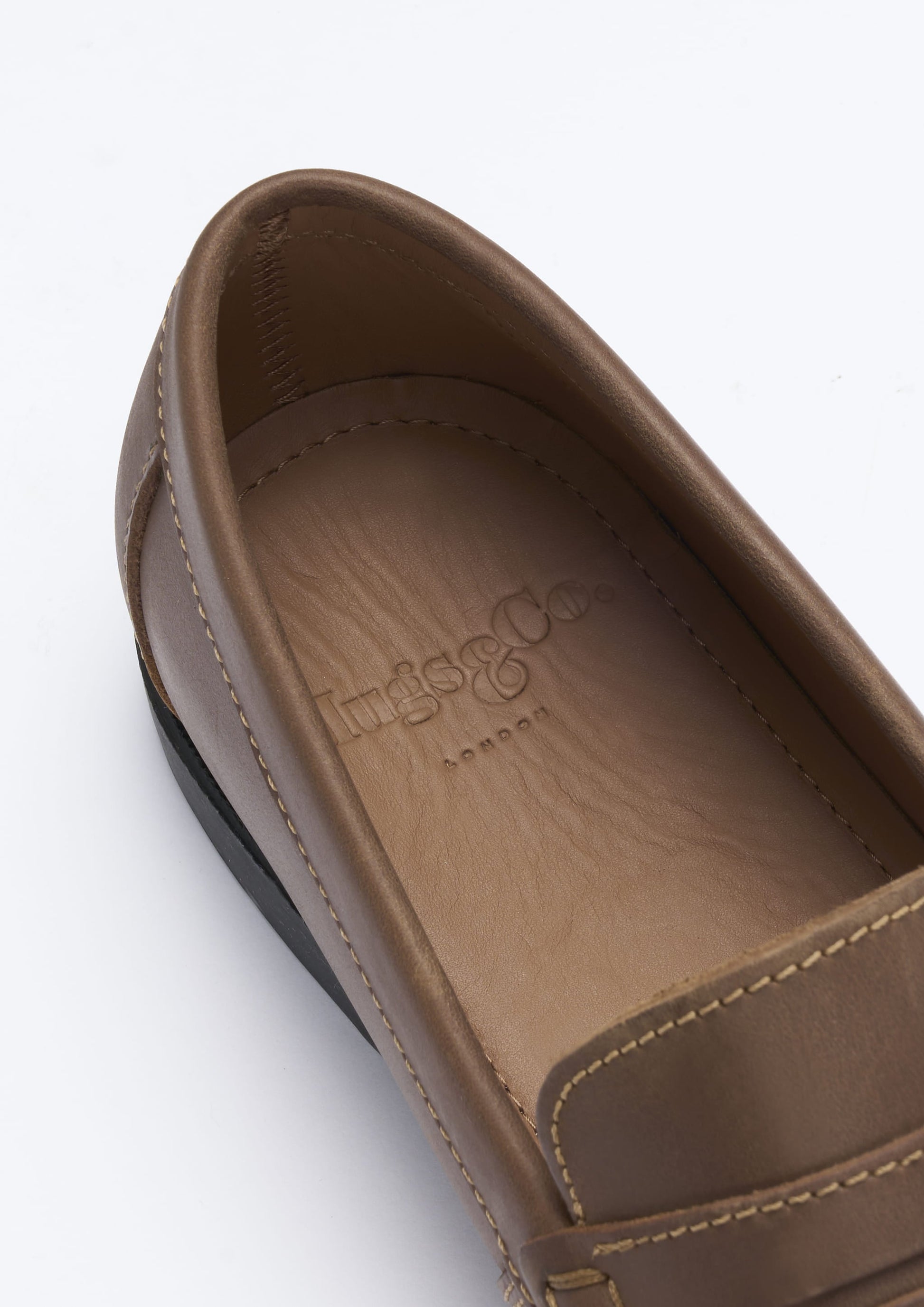 Light Brown Leather Boat Loafers