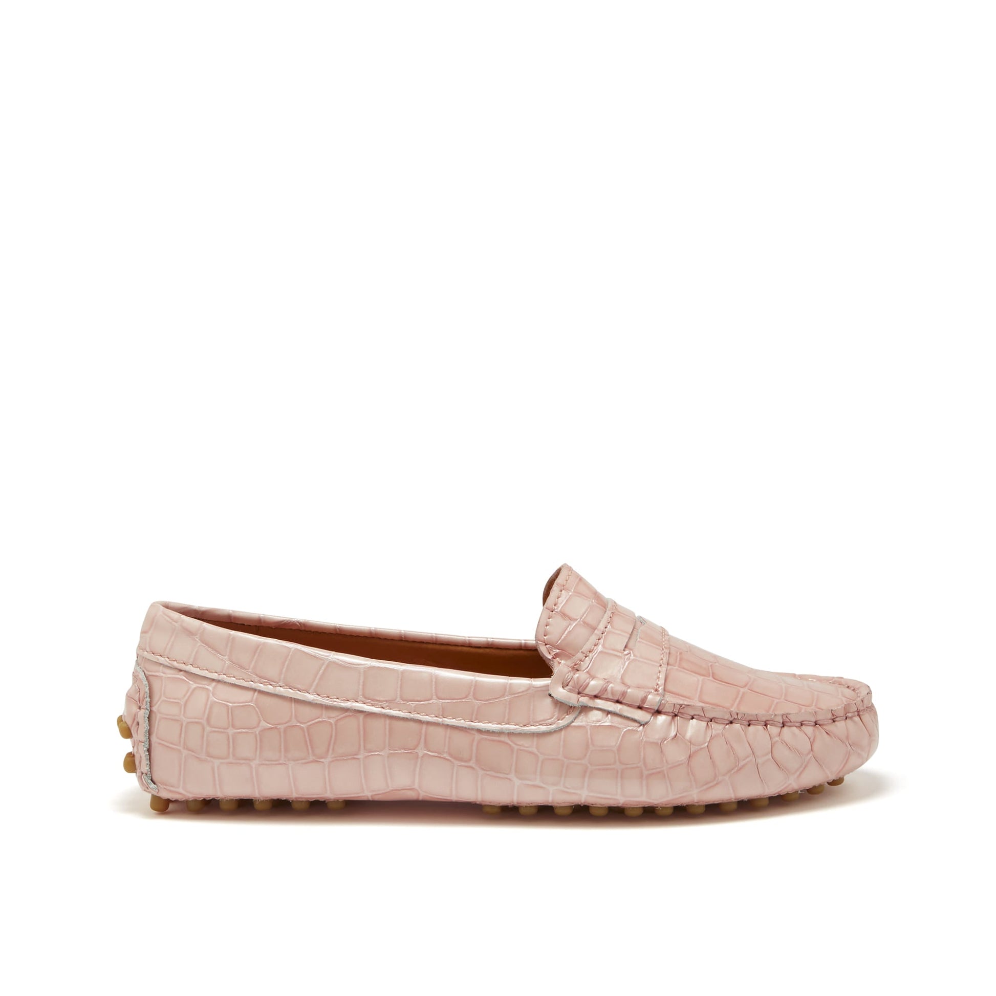 Women's Penny Driving Loafers in Powder Pink Patent Leather