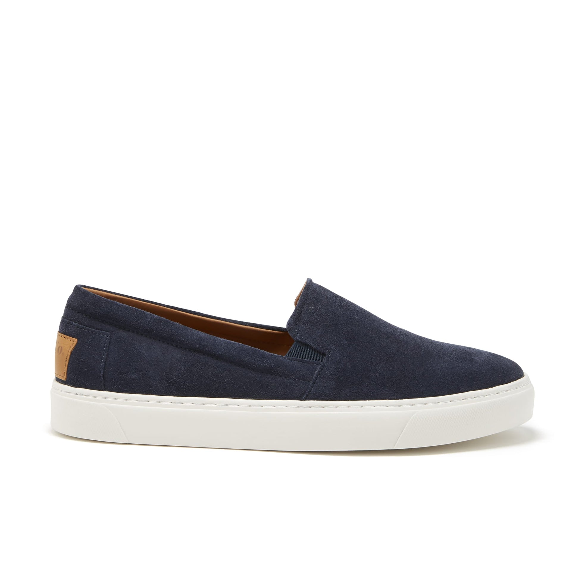 Navy Blue Suede Slip On Sneakers