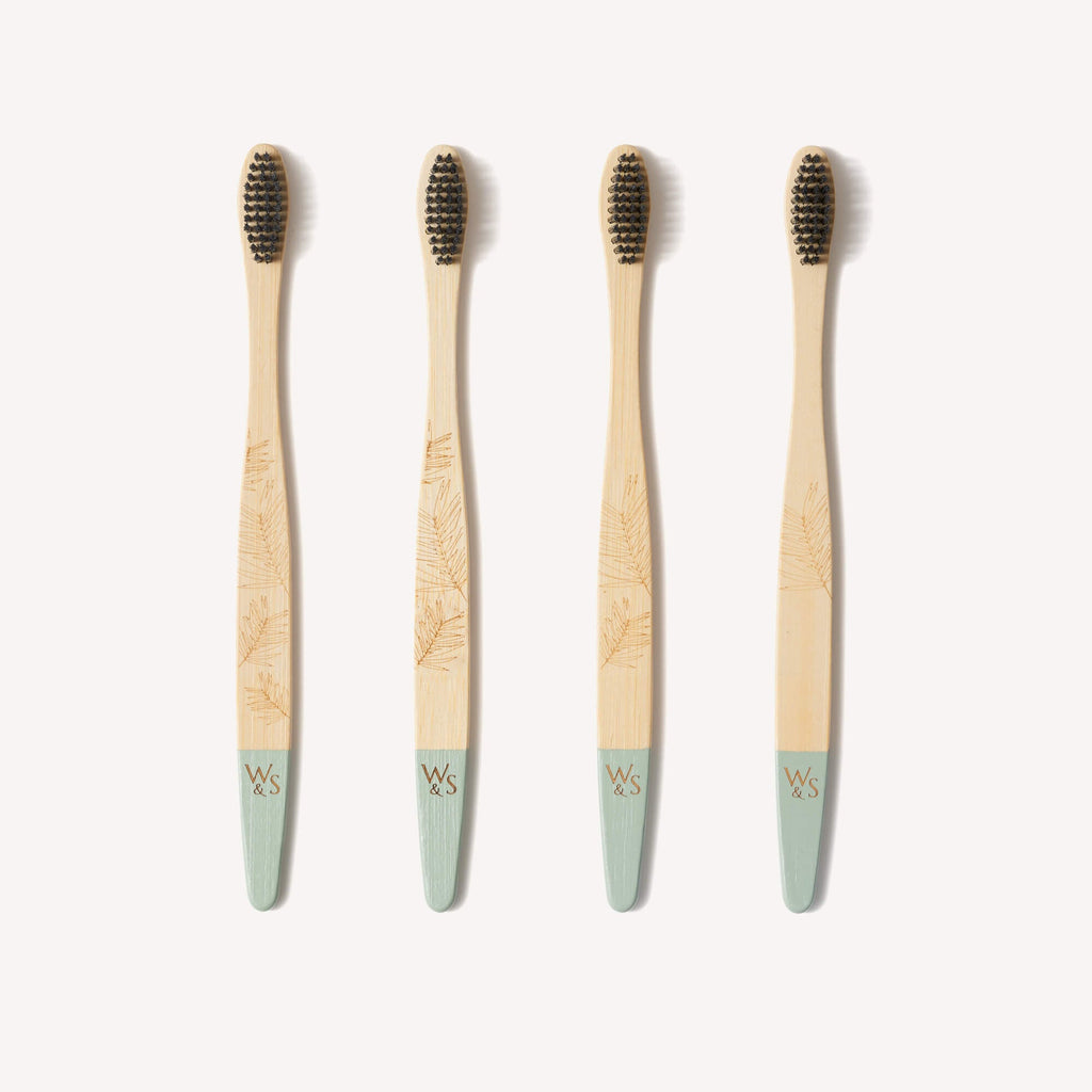 Bamboo Toothbrush 4 Pack Medium Bristles