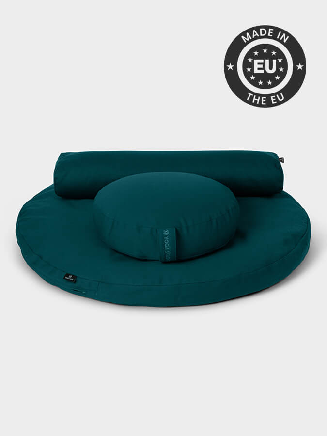 Organic Round Meditation Cushion Kit with Zafu and Bolster