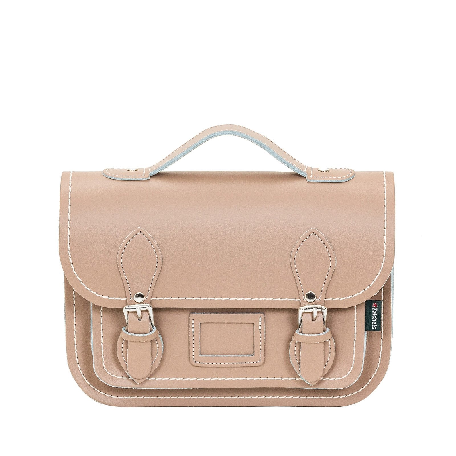 Leather Midi Satchel in Iced Coffee
