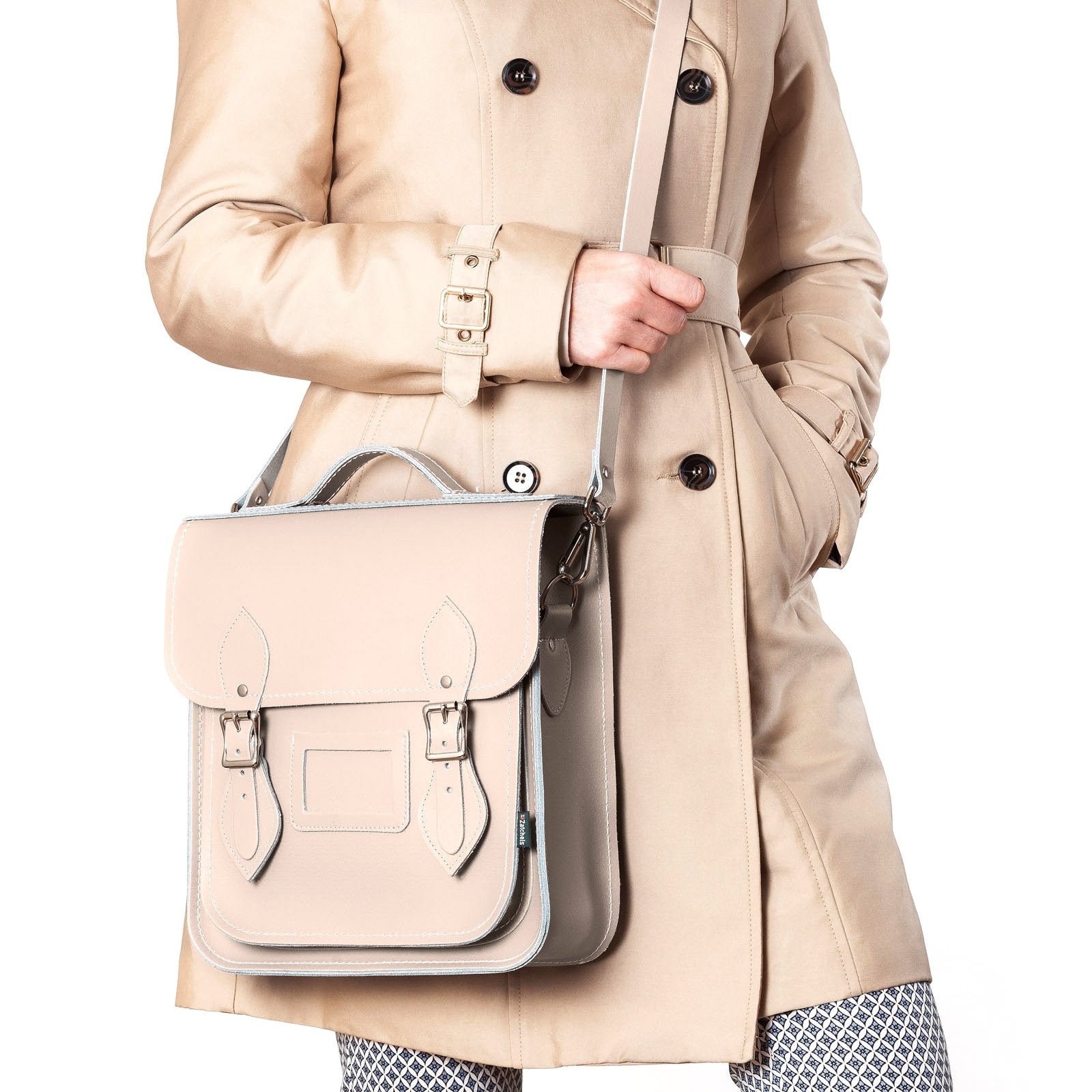 Handmade Leather City Backpack in Iced Coffee