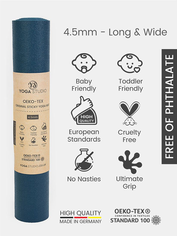 Long and Wide Yoga Mat 4.5mm Non-Slip Cushioned