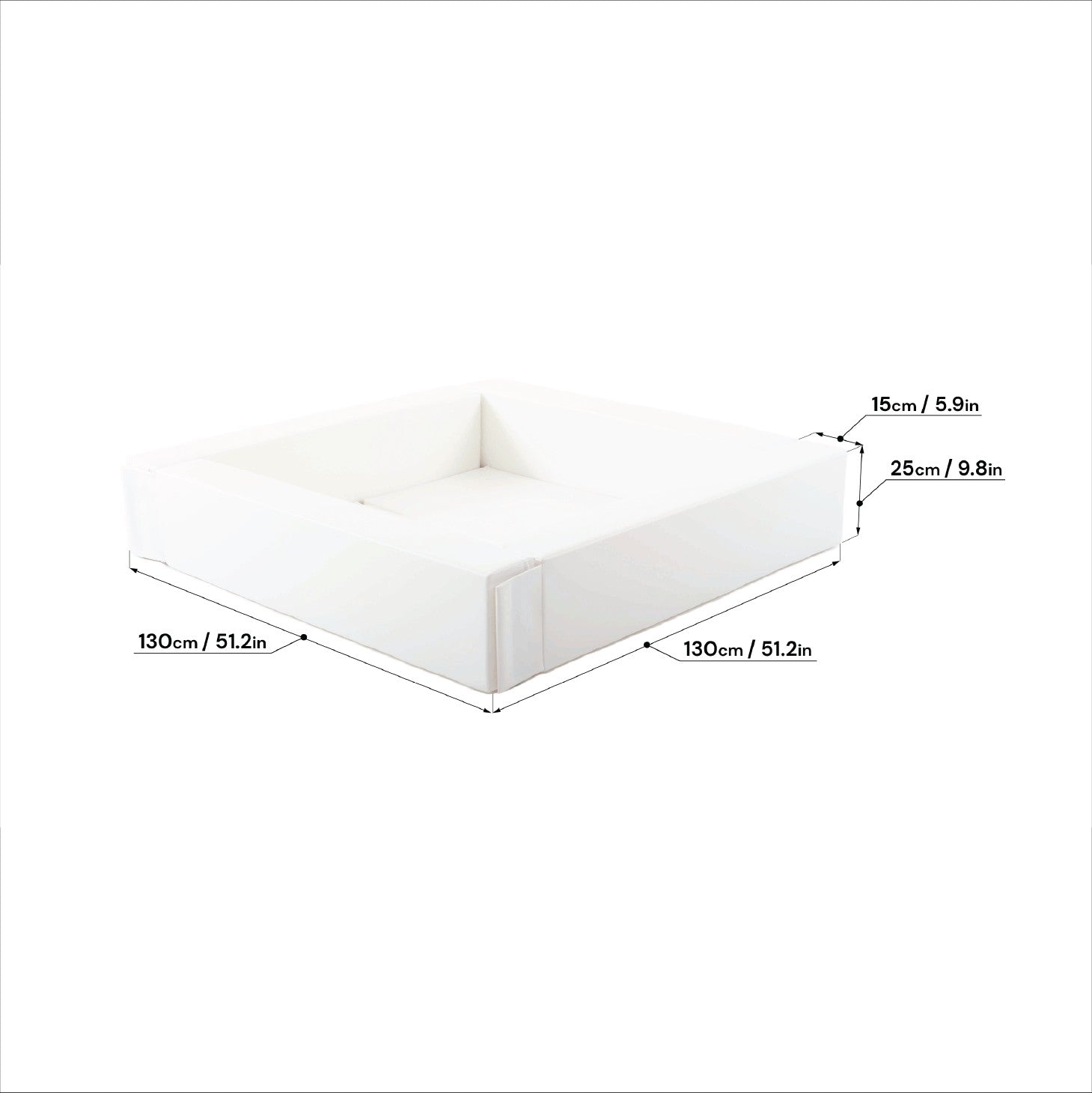 white iglu soft play ball pit set up in a bright playroom, showcasing its portable and practical design for toddlers