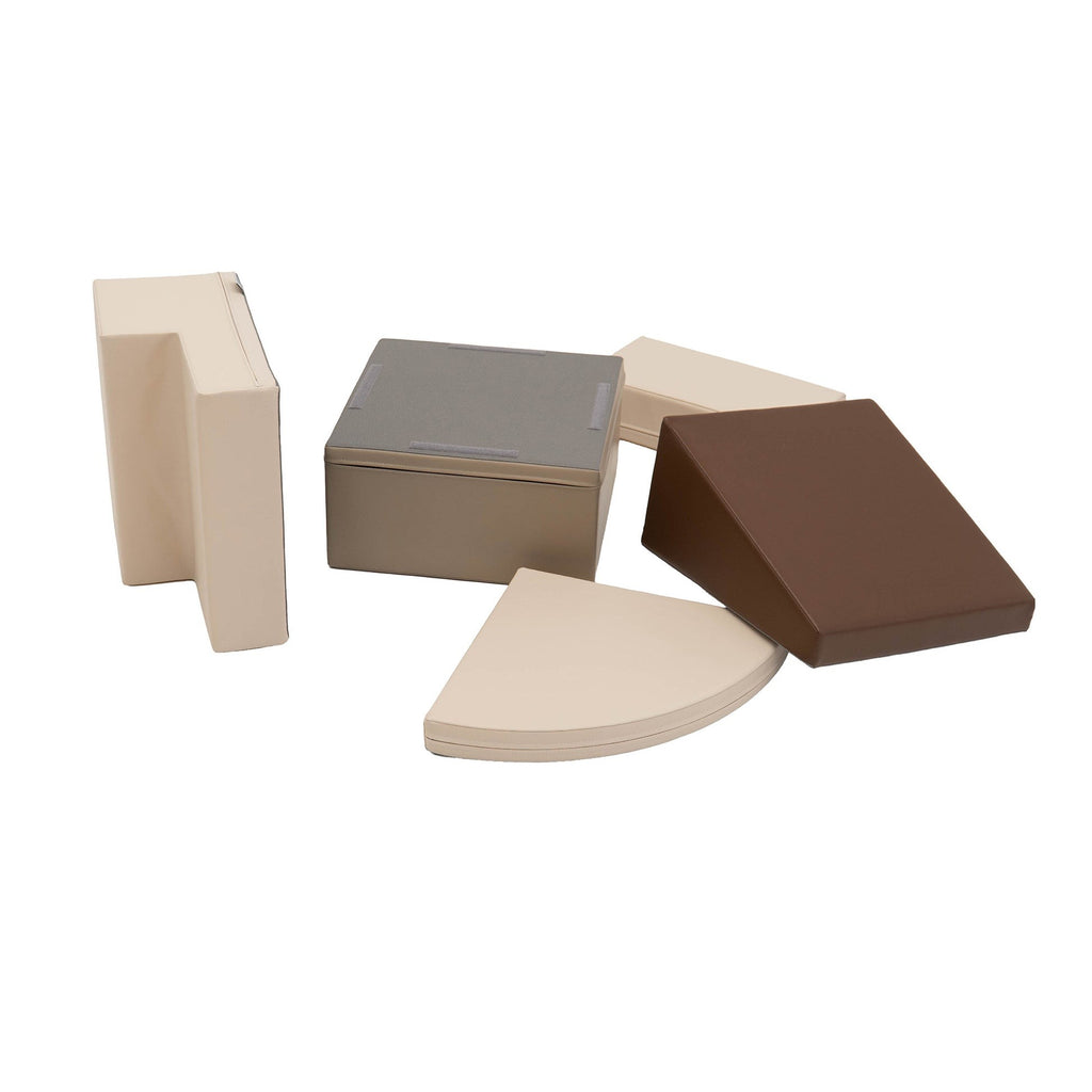 Soft Play 5 Foam Block Set - Chocolate Dune Corner Climber