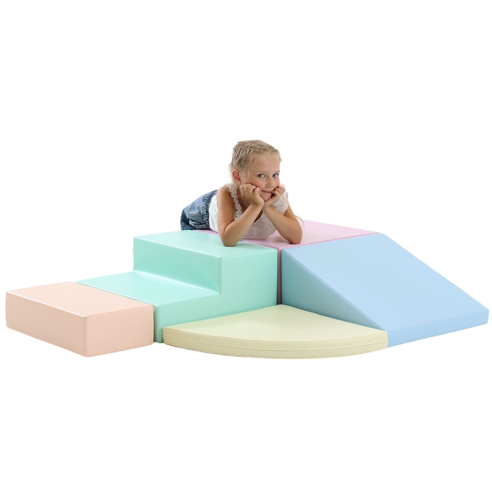 bold pastel foam climber set for active toddler play and creative building