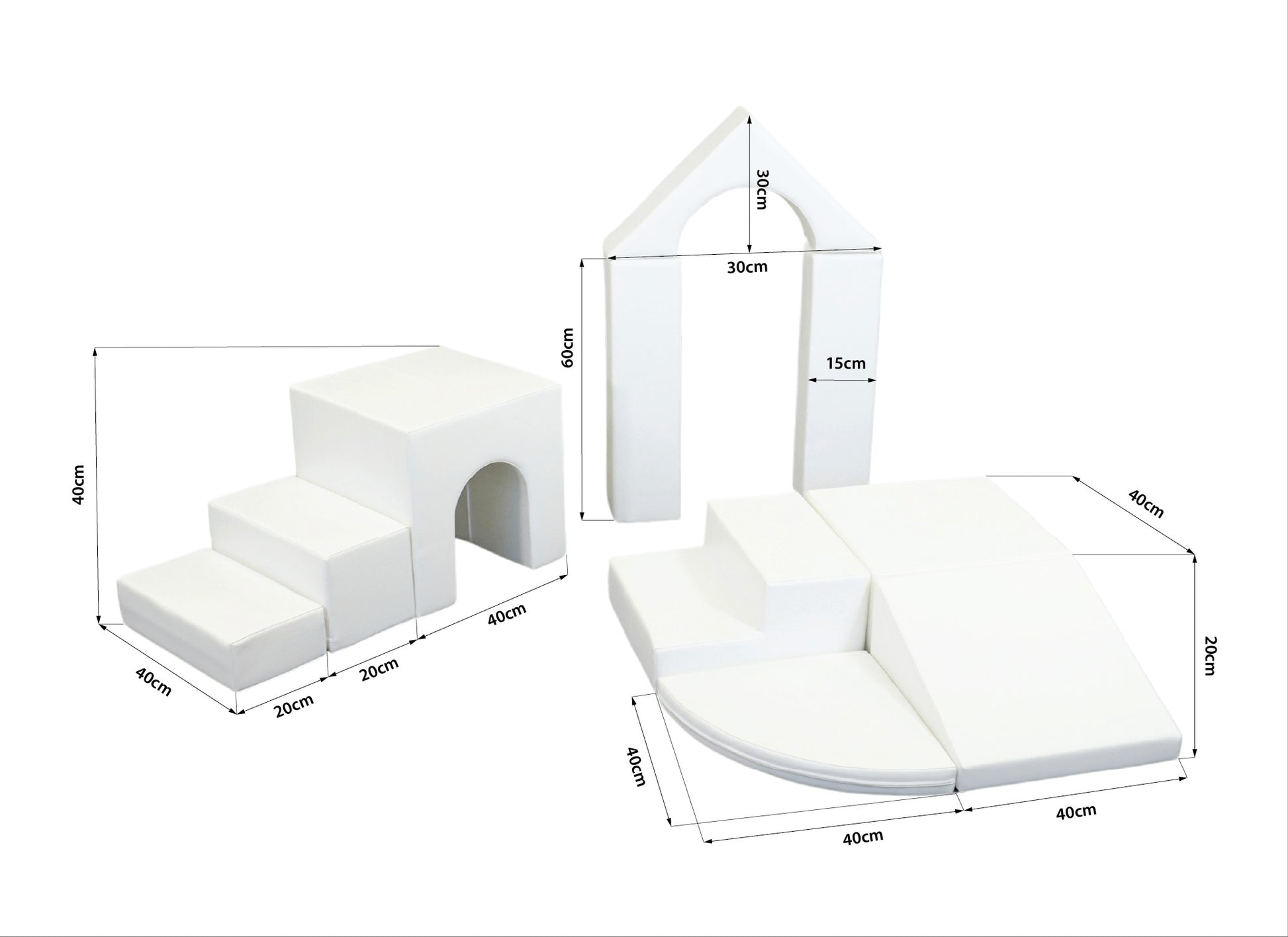 a child building a creative igloo fort with soft white foam blocks