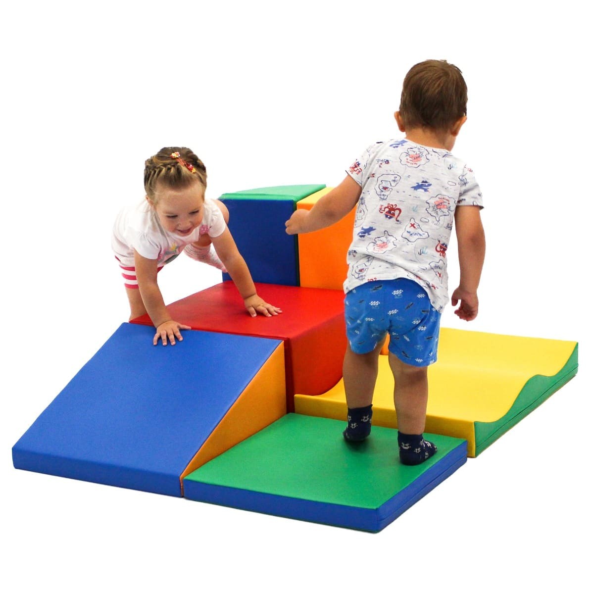 bold and vibrant iglu discoverer 7-piece foam block set for creative play