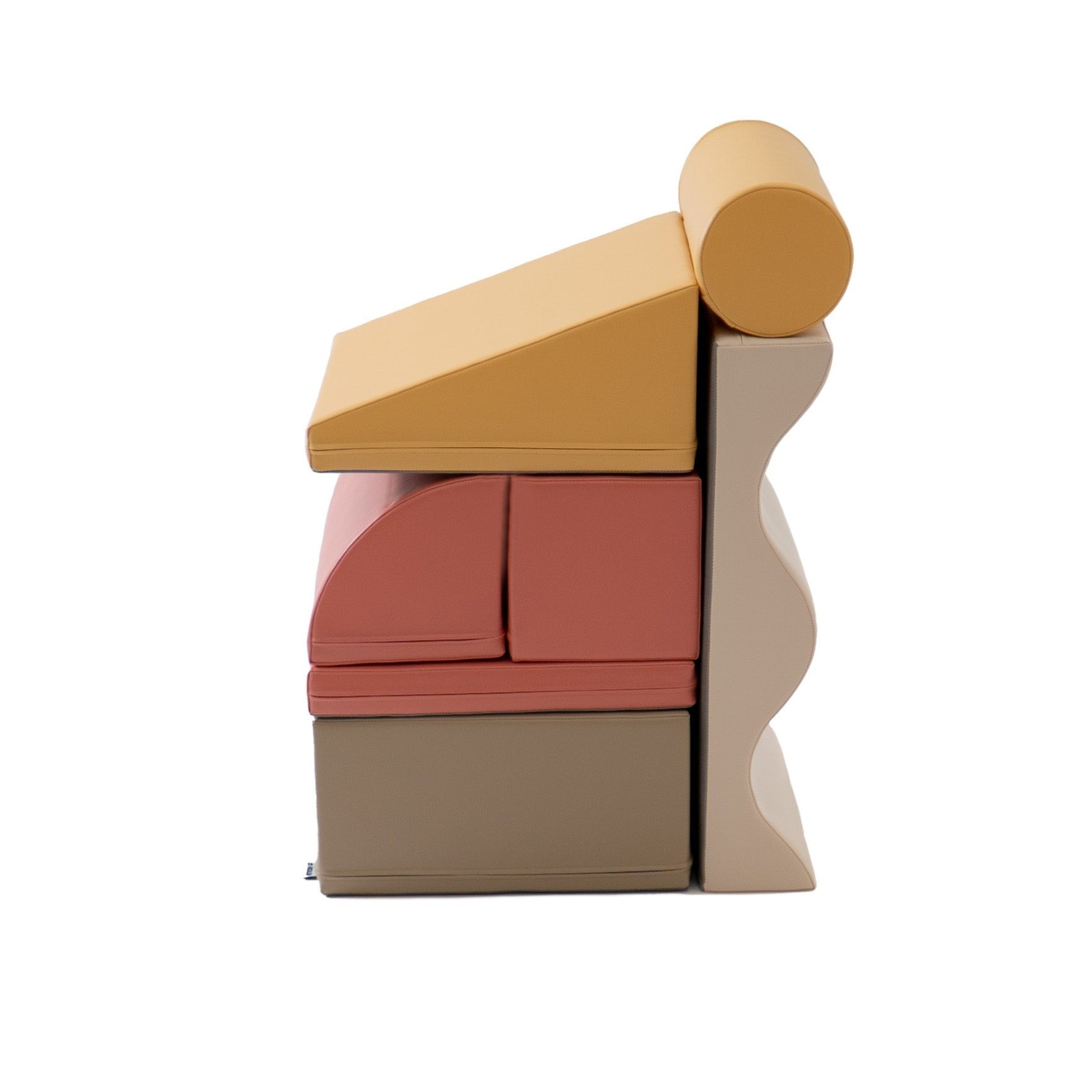 iglu discoverer pastel pink foam blocks arranged in a functional play structure for toddlers