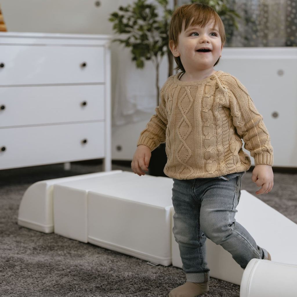 Soft Play 7 Foam Block Set - White Discoverer