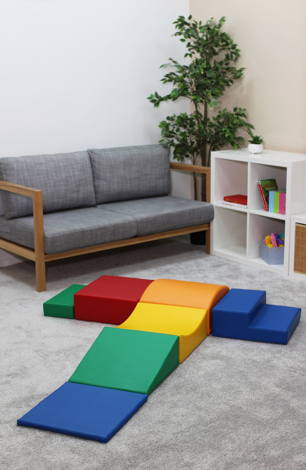 a bold, vibrant stack of multicolor soft play blocks for creative toddlers