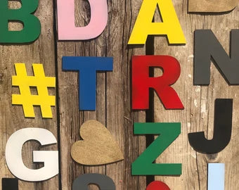 Coloured Metal Fat Font Letters 12 Inch and 5 Inch