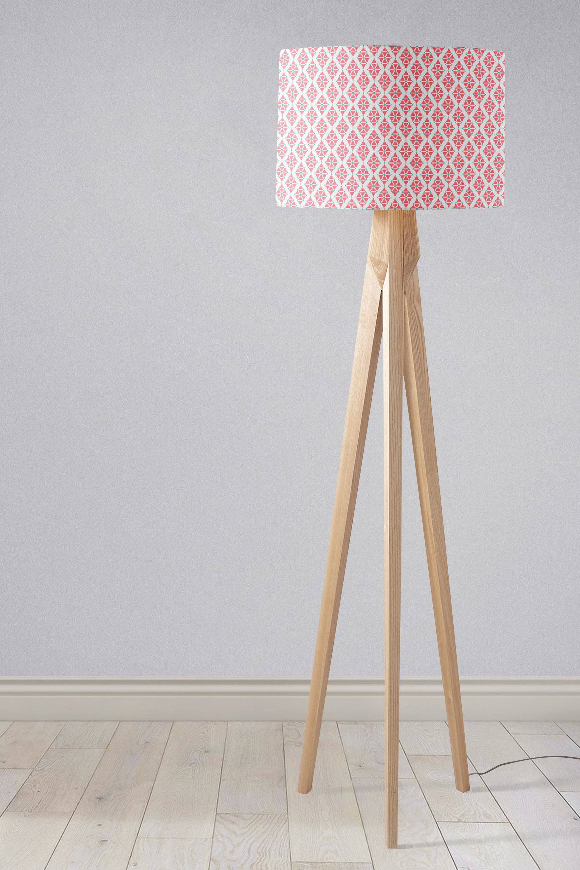 Pink and White Geometric Lampshade for Ceiling or Table Light