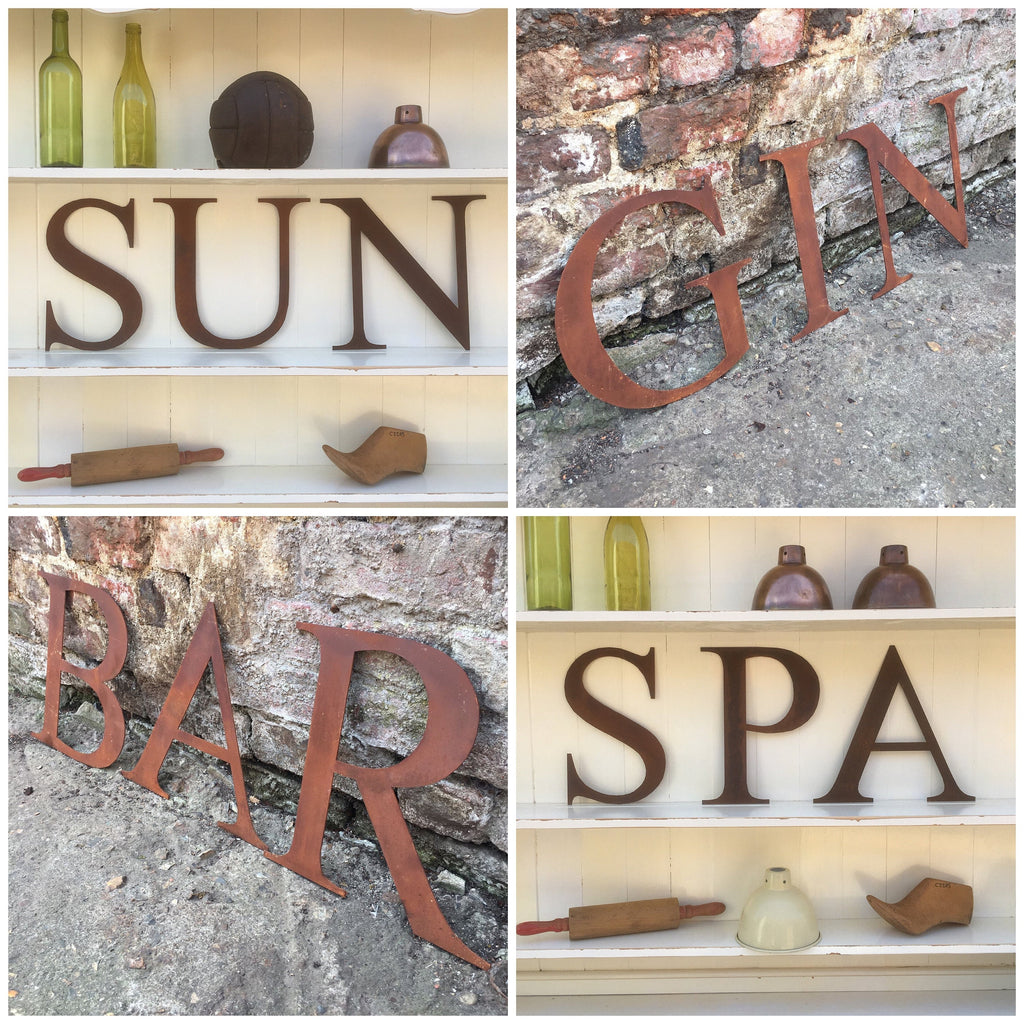 Rustic Metal Letters and Numbers 5 inch and 12 inch for Home and Garden Decor