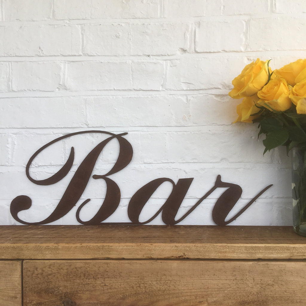 Rusty Metal Bar Sign for Home and Garden