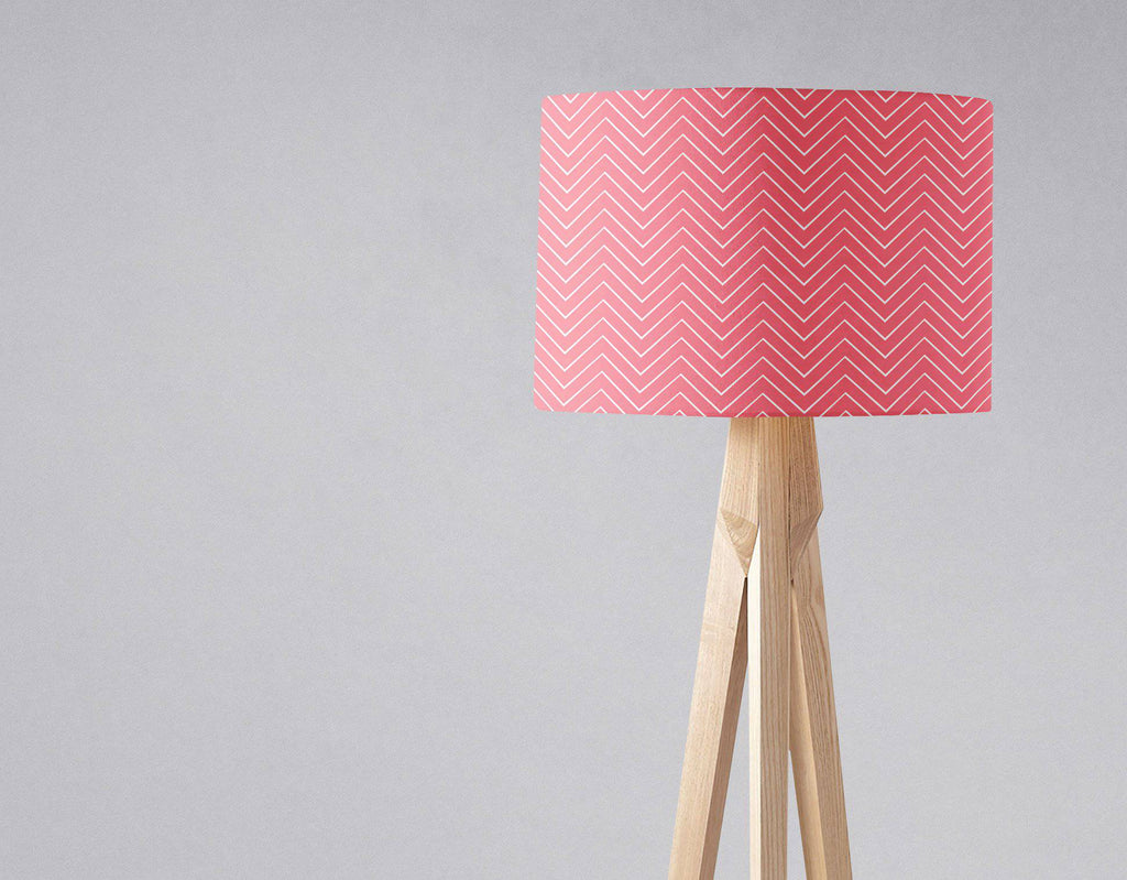 Pink Lampshade with White Chevron Design for Table and Ceiling Lamps