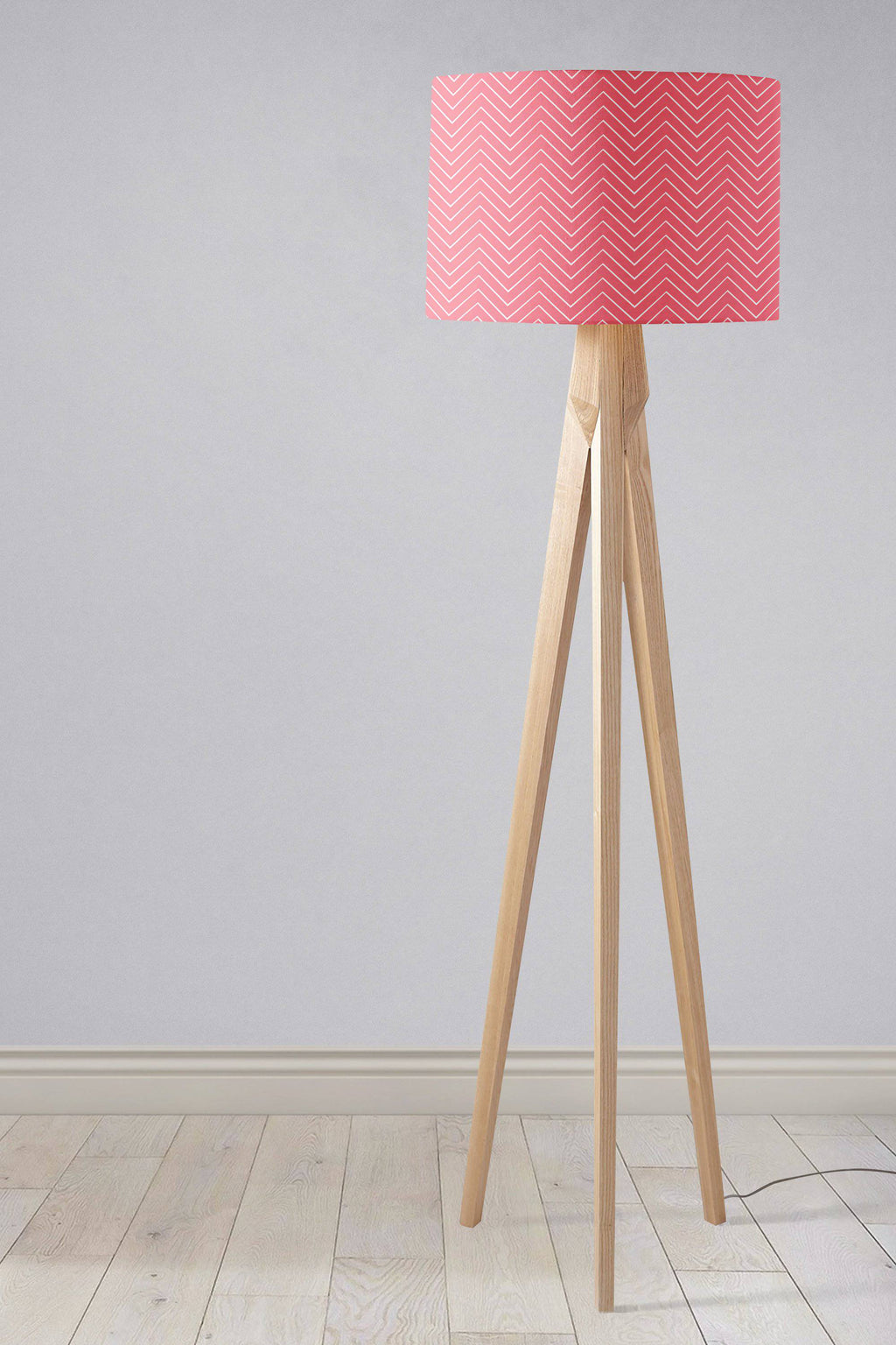 Pink Lampshade with White Chevron Design for Table and Ceiling Lamps