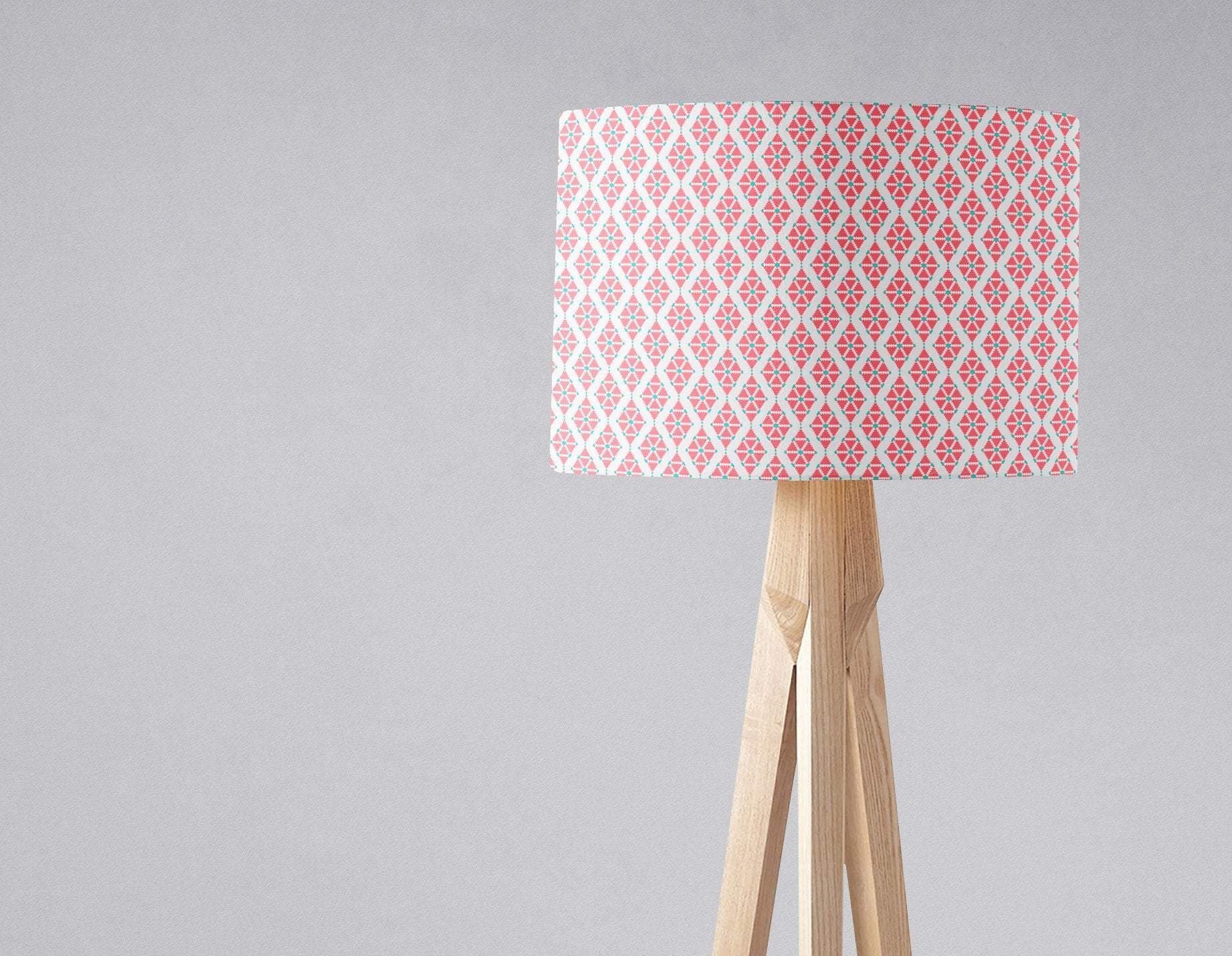 Pink and White Geometric Lampshade for Ceiling or Table Light