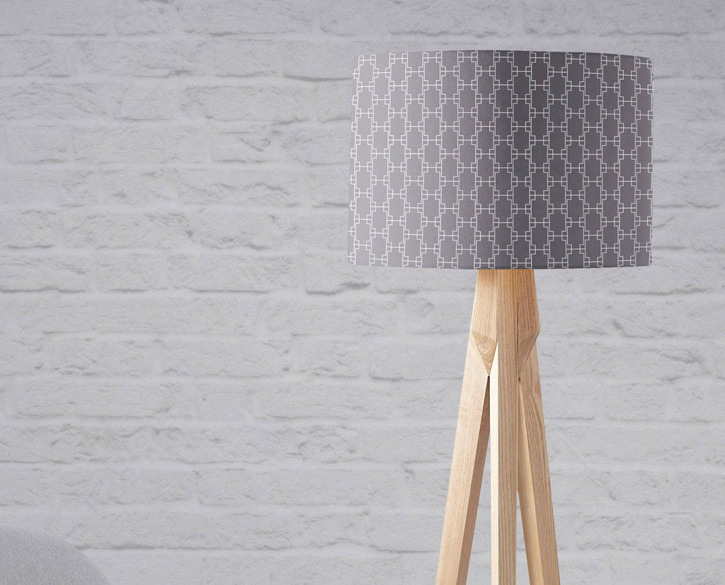 Grey and White Geometric Lampshade for Ceiling or Table Lamp