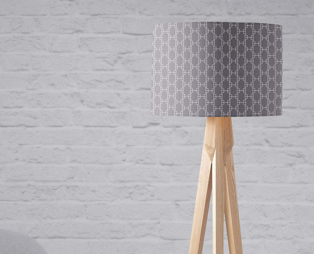 Grey and White Geometric Lampshade for Ceiling or Table Lamp