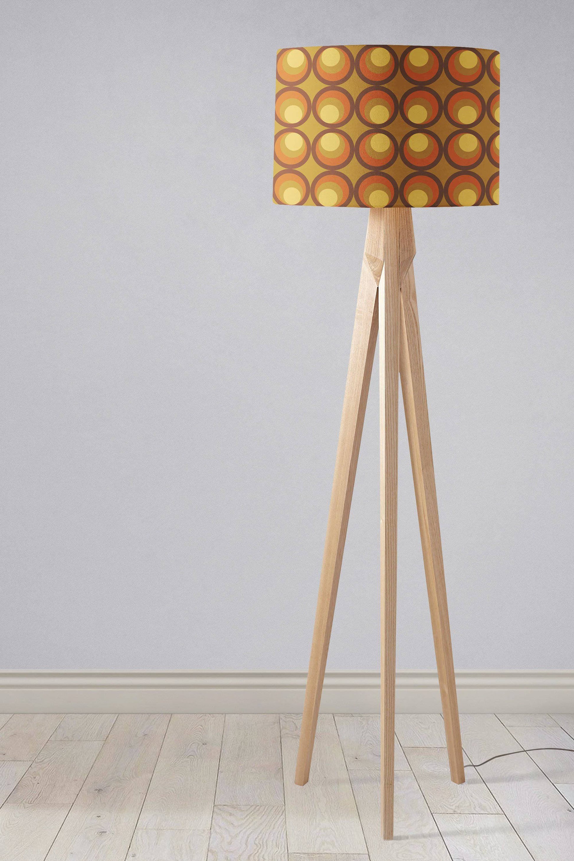 Brown and Orange Retro 1970s Lampshade for Ceiling or Table Lamp